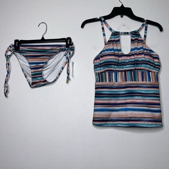 La Blanca Multicolor Tankini Top and Bikini Bottom Size 6 - Picture 1 of 7